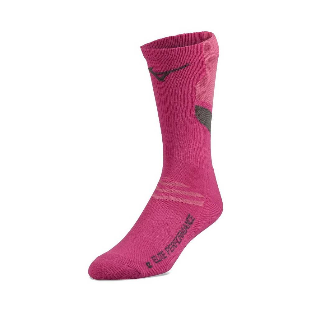 Womens Mizuno RUNBIRD® Crew Volleyball Socks Pink Philippines (RQTKYF820)